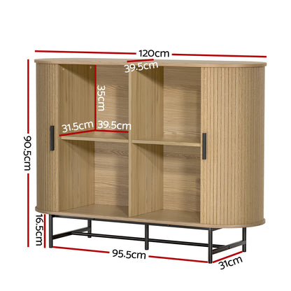 Aparador tipo buffet Artiss con puertas corredizas, armario de almacenamiento para despensa, roble PIIA