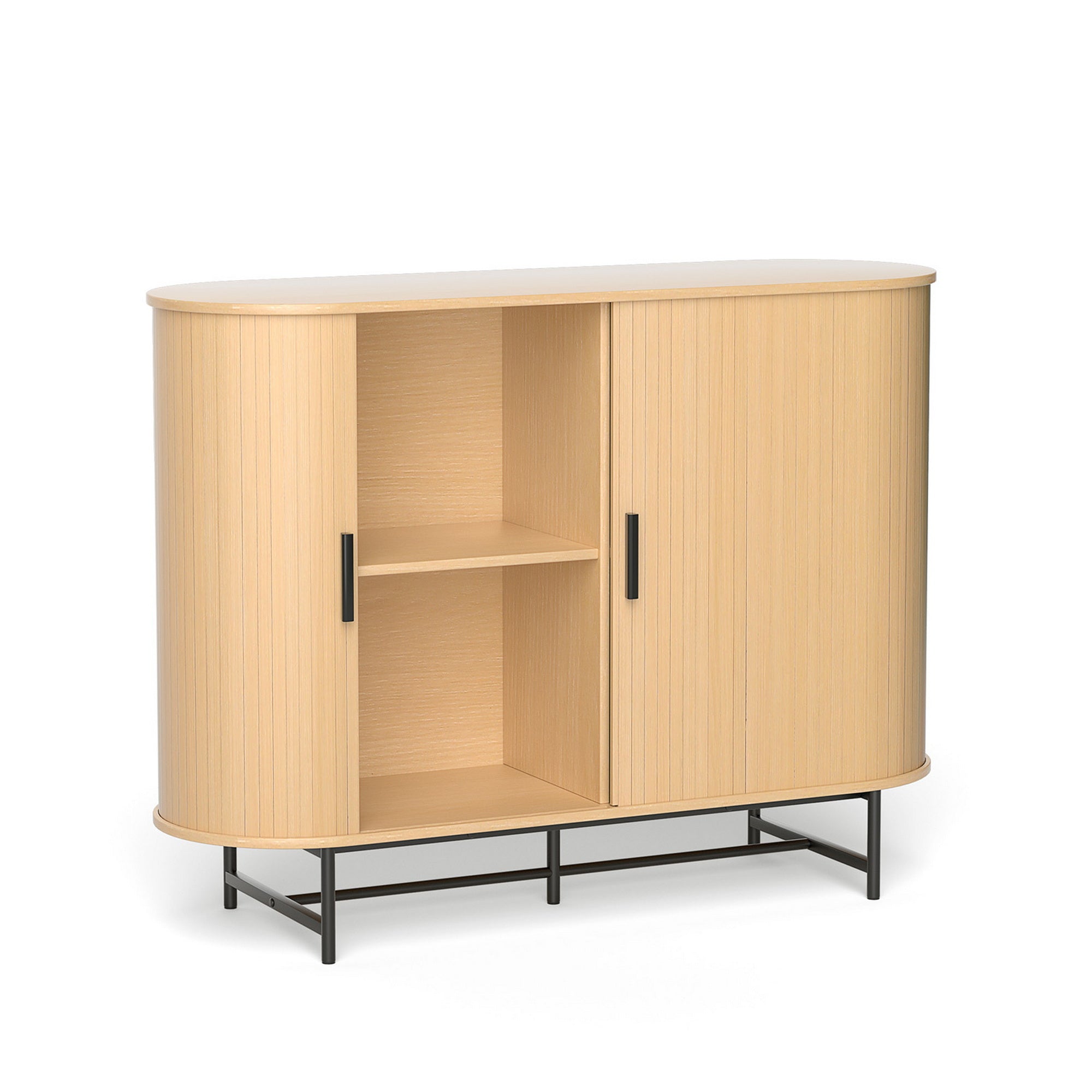 Aparador tipo buffet Artiss con puertas corredizas, armario de almacenamiento para despensa, roble PIIA