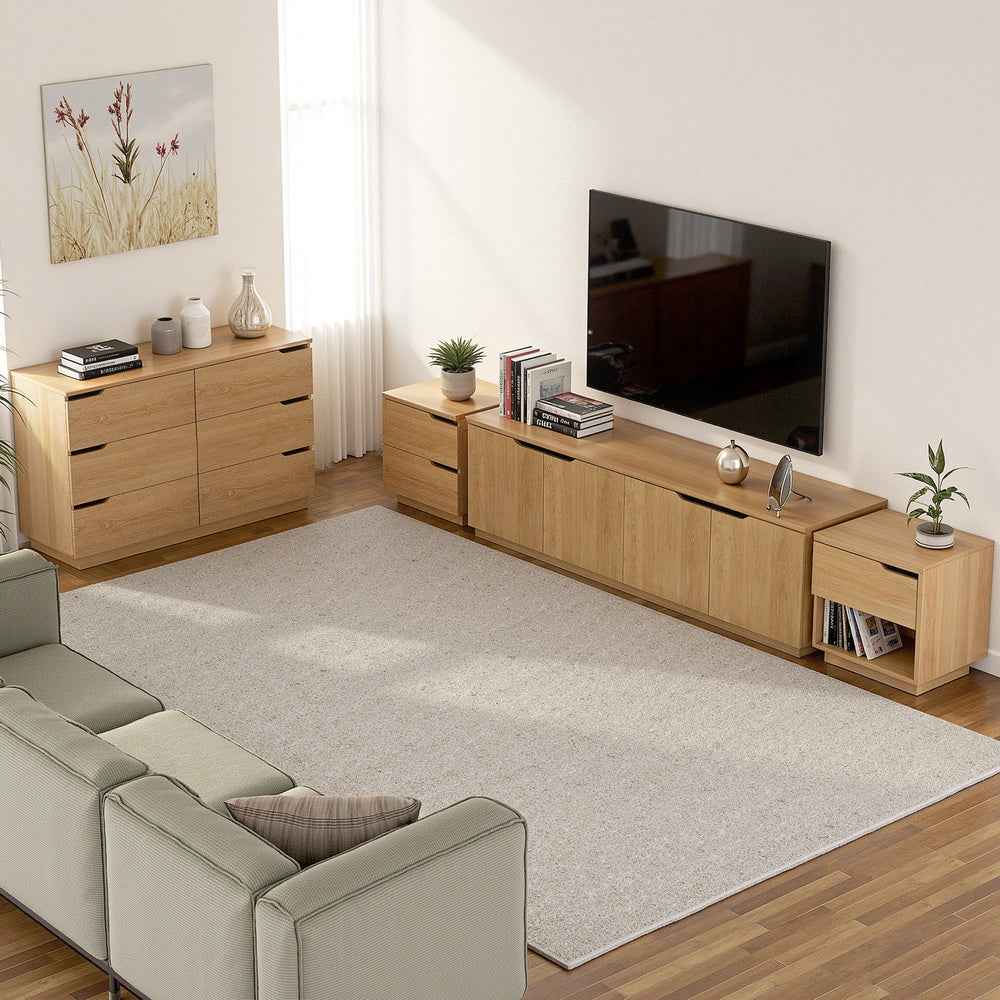 Artiss Bedside Table 2 Drawers Nightstand Pine