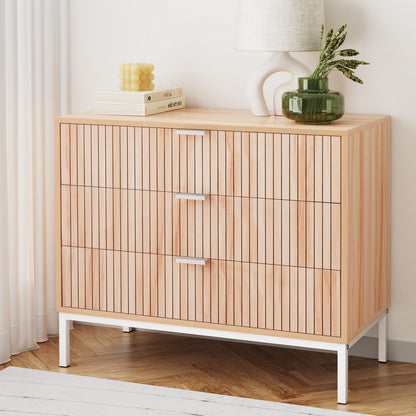 Artiss 3 Chest of Drawers  - LURA Pine