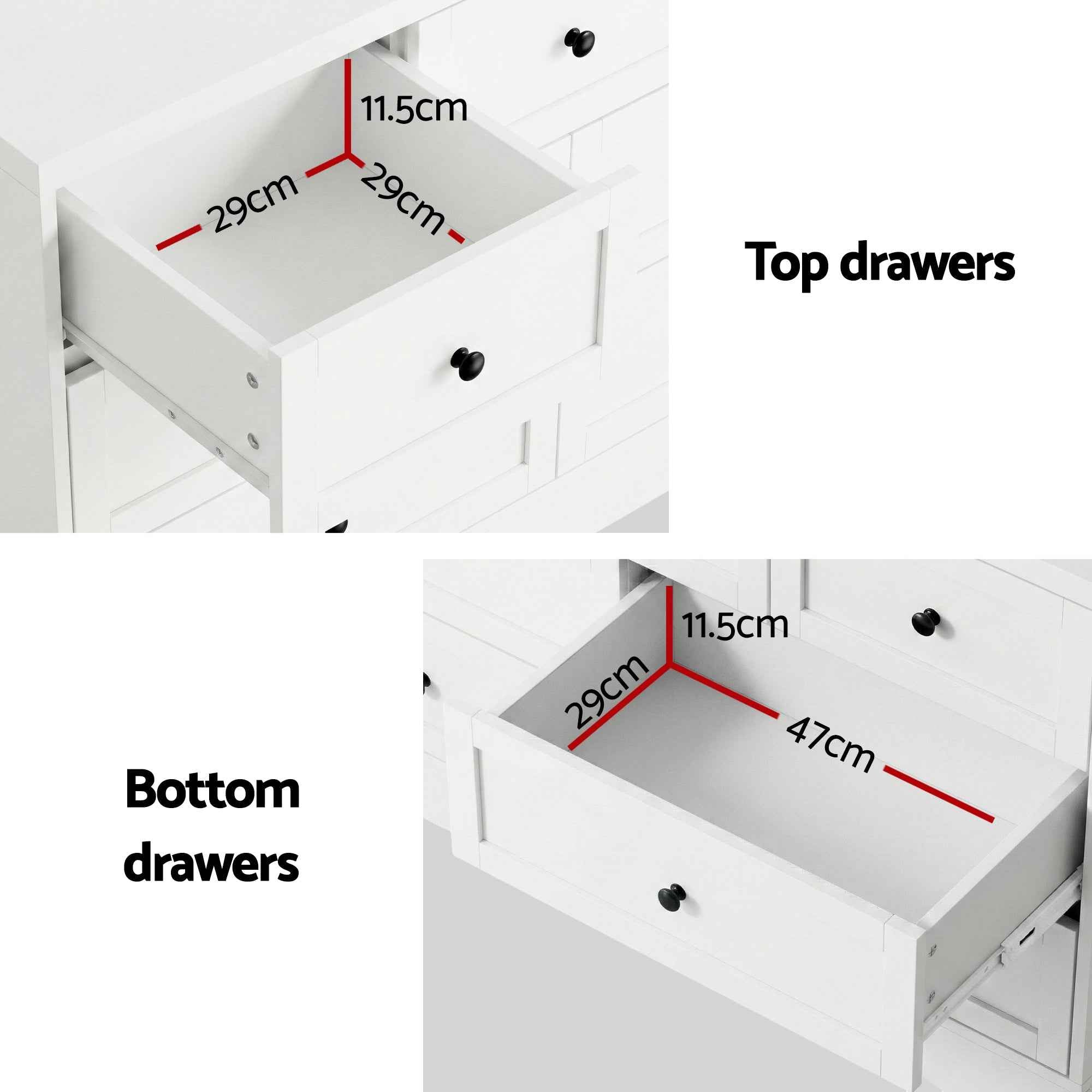 Artiss 7 Chest of Drawers Dresser Table White