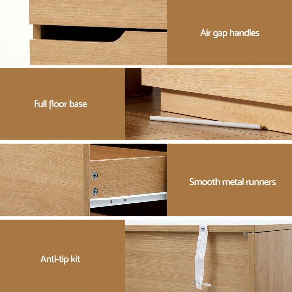 Artiss 6 Chest of Drawers Dresser Table Pine