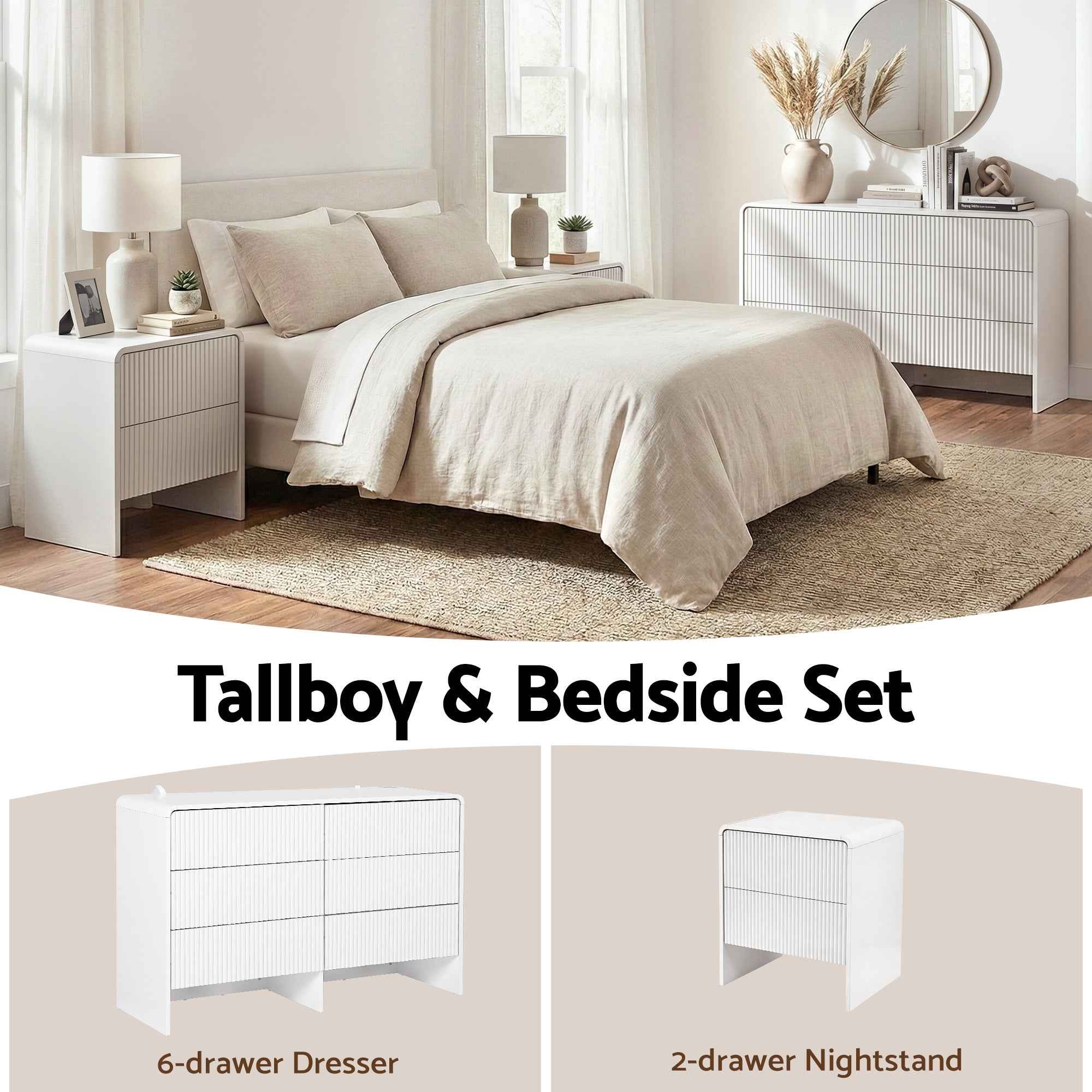 Artiss 6 Chest of Drawers Dresser Cabinet White