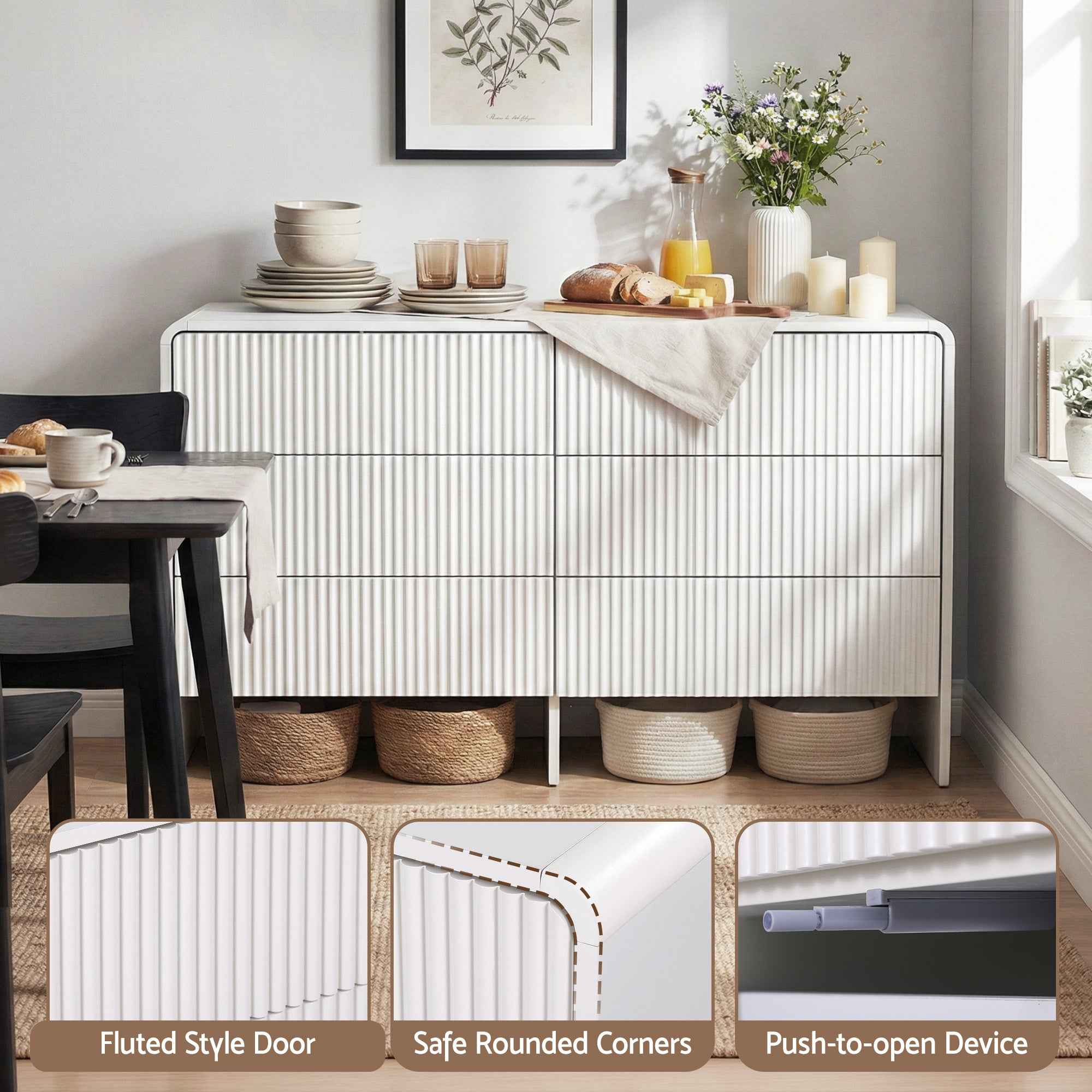 Artiss 6 Chest of Drawers Dresser Cabinet White