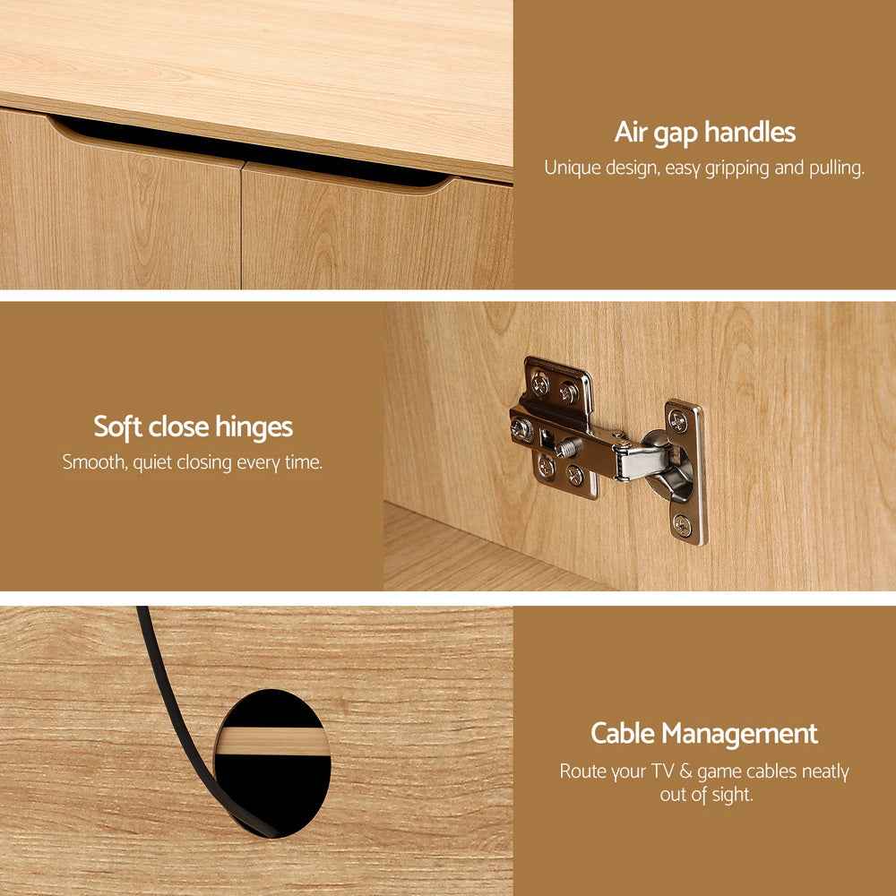 Artiss TV Unit Entertainment Unit Storage Cabinet 180cm Pine