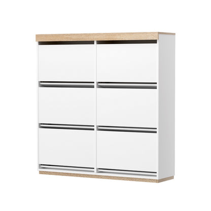 Artiss Shoe Rack Cabinet 3-Tier 45 Pairs White