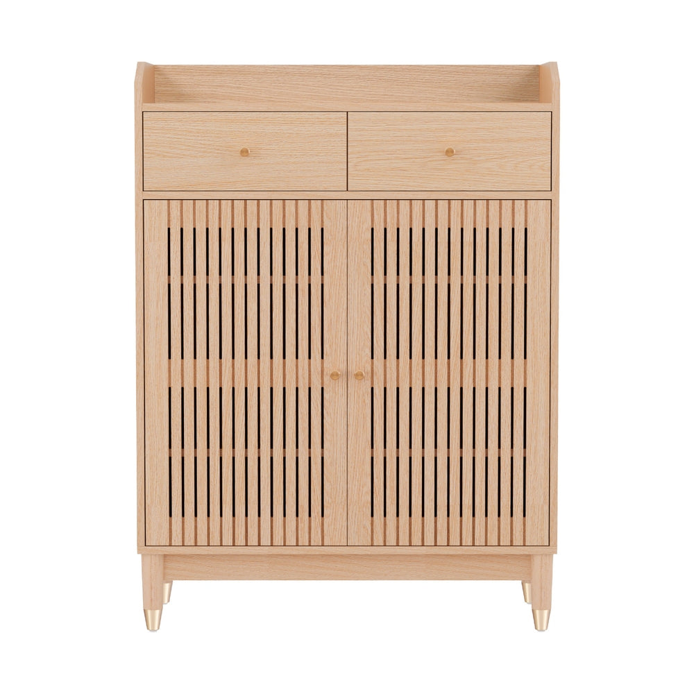 Artiss Shoe Rack Cabinet 4-Tier 16 Pairs Pine