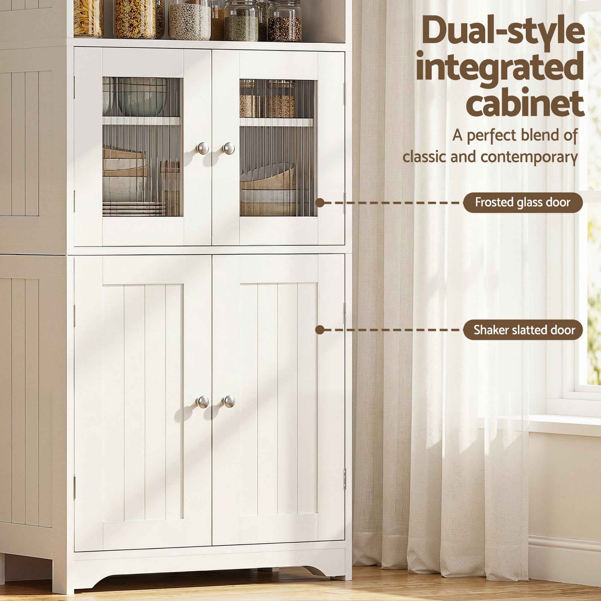 Artiss Buffet Sideboard Cabinet Pantry Kitchen Bathroom Storage Cupboard 160cm
