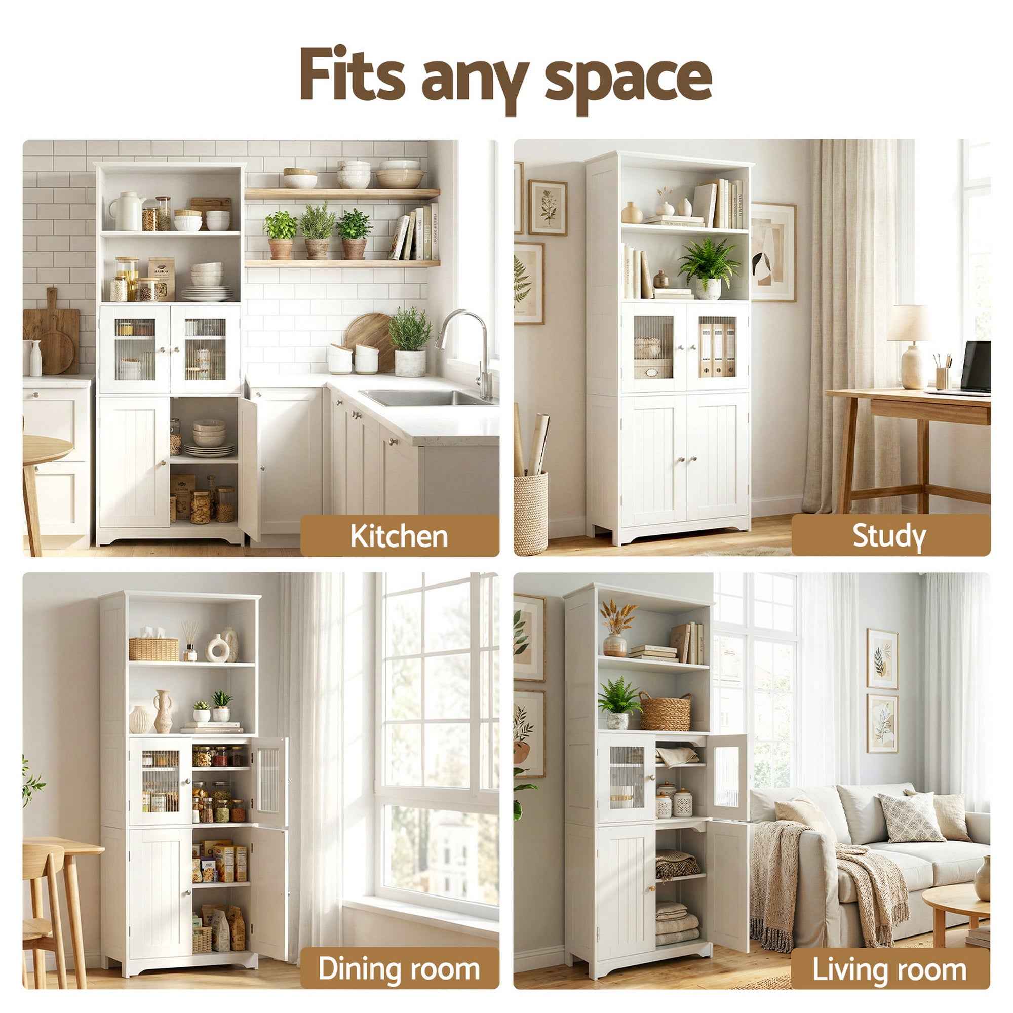 Artiss Buffet Sideboard Cabinet Pantry Kitchen Bathroom Storage Cupboard 160cm