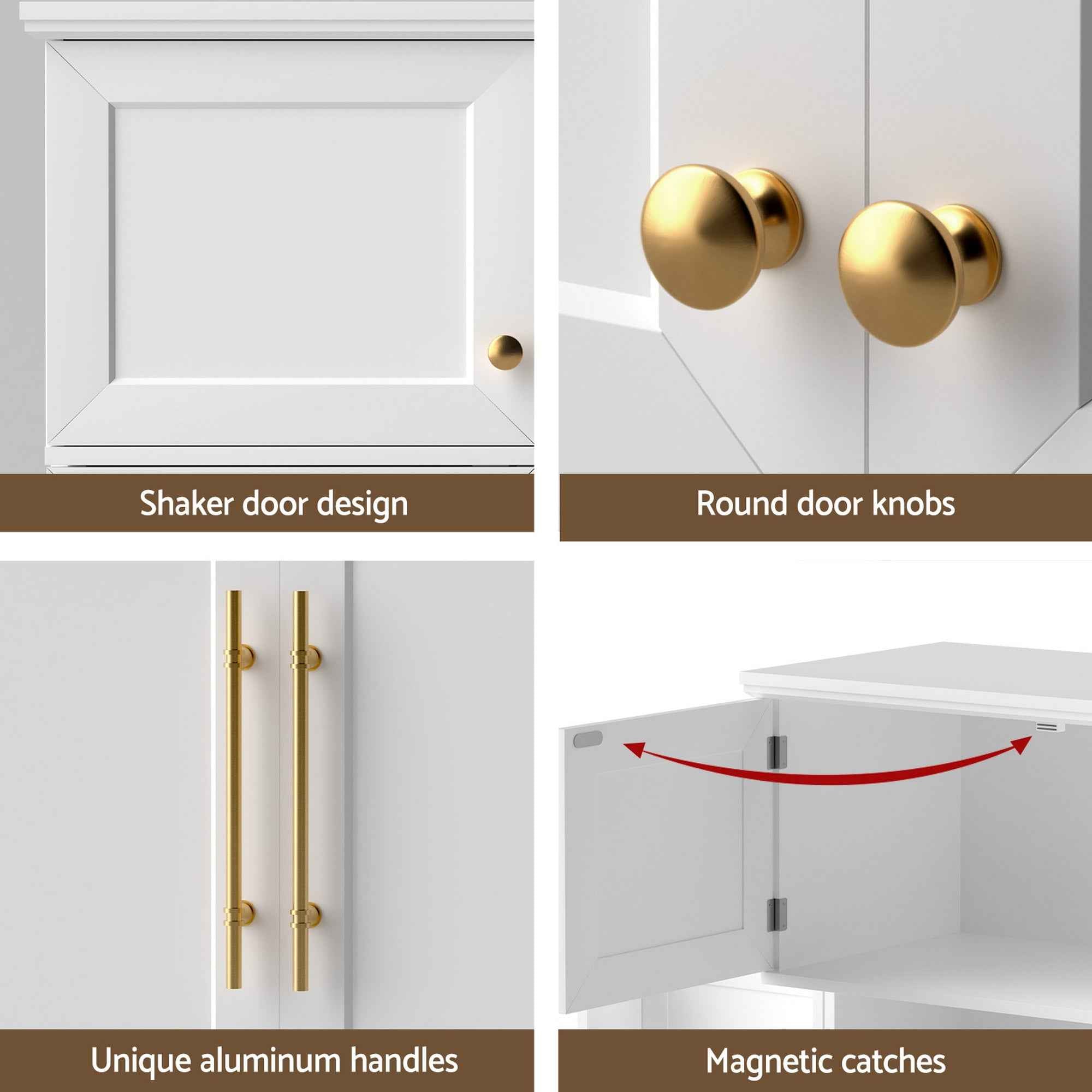 Artiss 2X Buffet Sideboard Cabinet Pantry Kitchen Storage Cupboard Drawers Doors