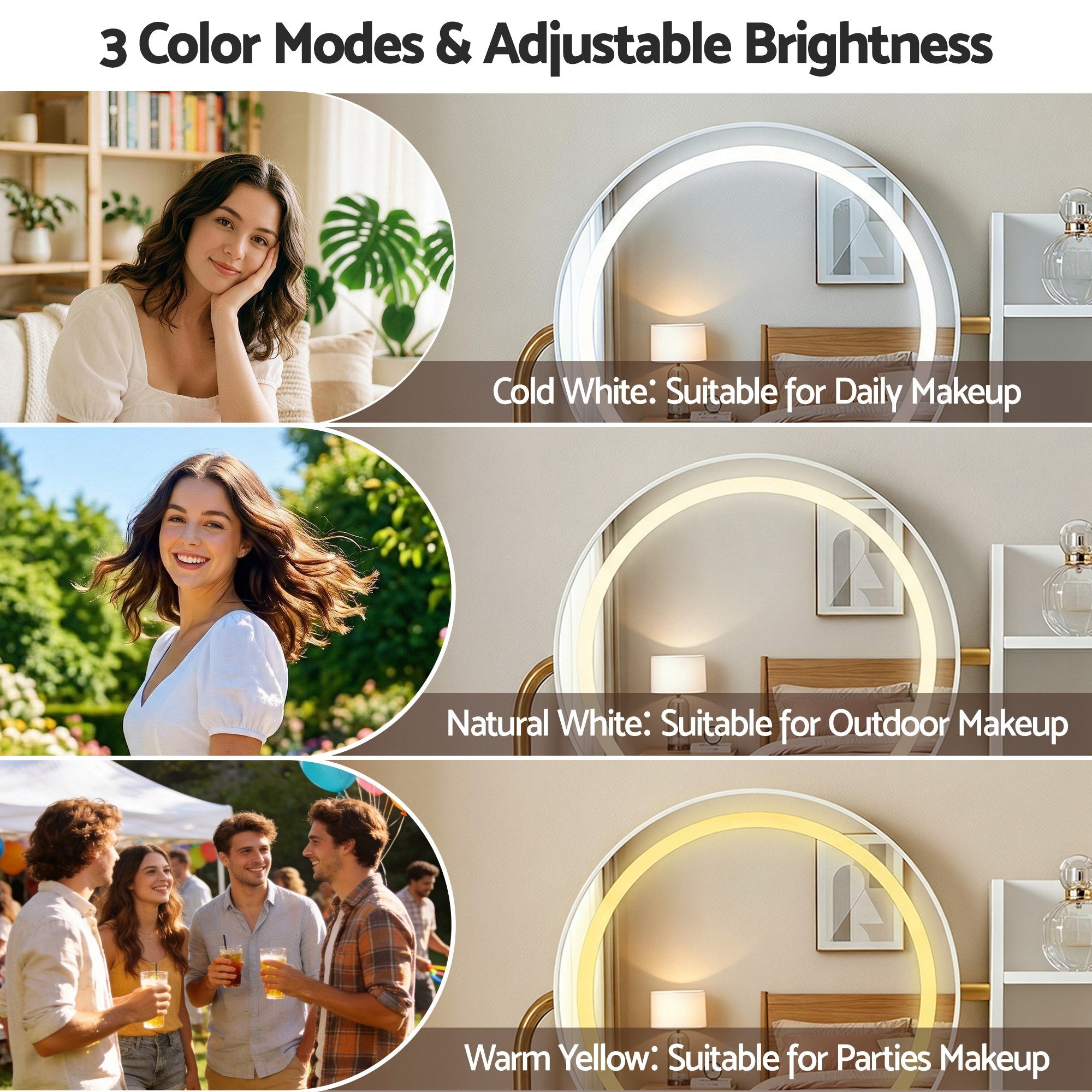 Artiss Dressing Table Vanity Desk Set Stool LED Charging Station White