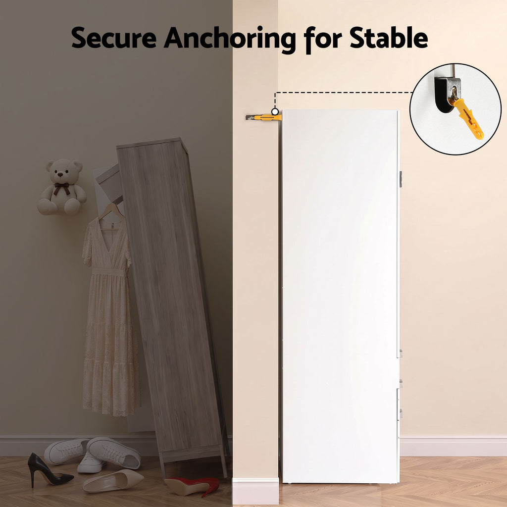 Artiss Wardrobe Cabinet Bedroom Clothes Storage Organiser Cupboard 3 Drawers Shelf Hanging Rod