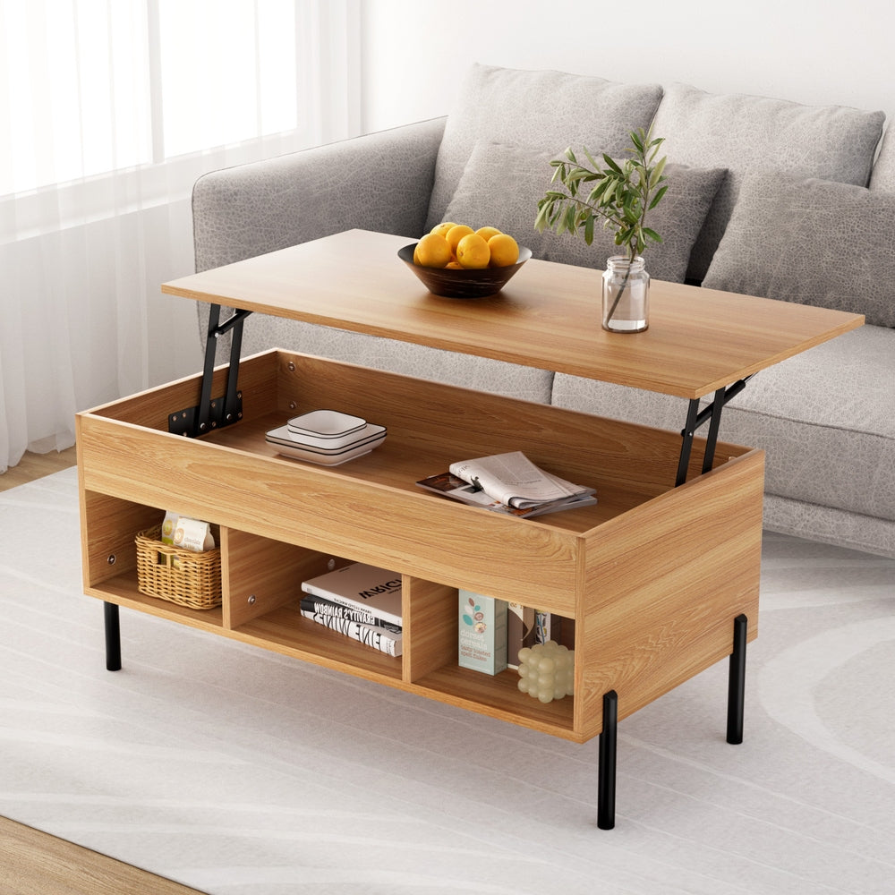 Artiss Coffee Table Lift-top Oak