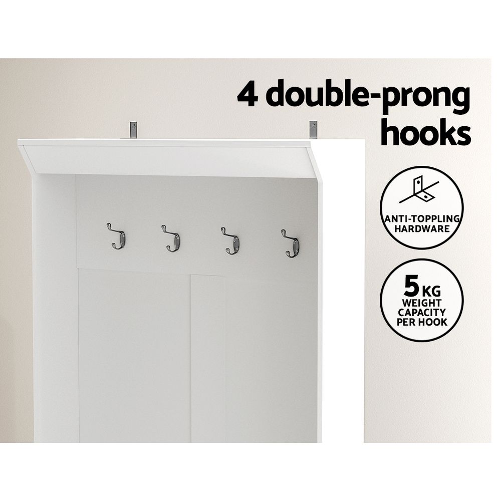 Zapatero Artiss Mueble recibidor Perchero 180CM Blanco