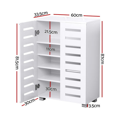 Artiss Shoe Rack Storage Cabinet 20 Pairs 5-tier White Alster