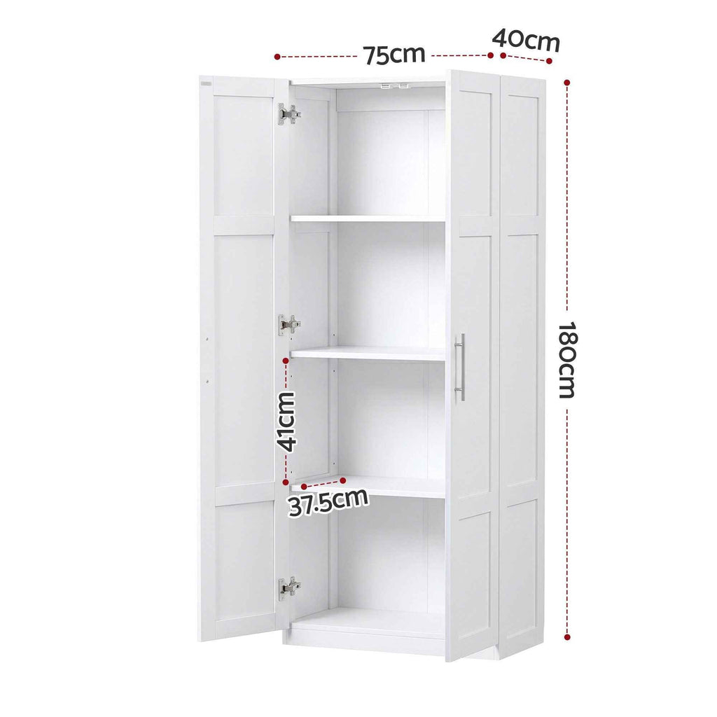 Artiss 2x Buffet Sideboard Cabinet Pantry Hutch Kitchen Storage Organiser White