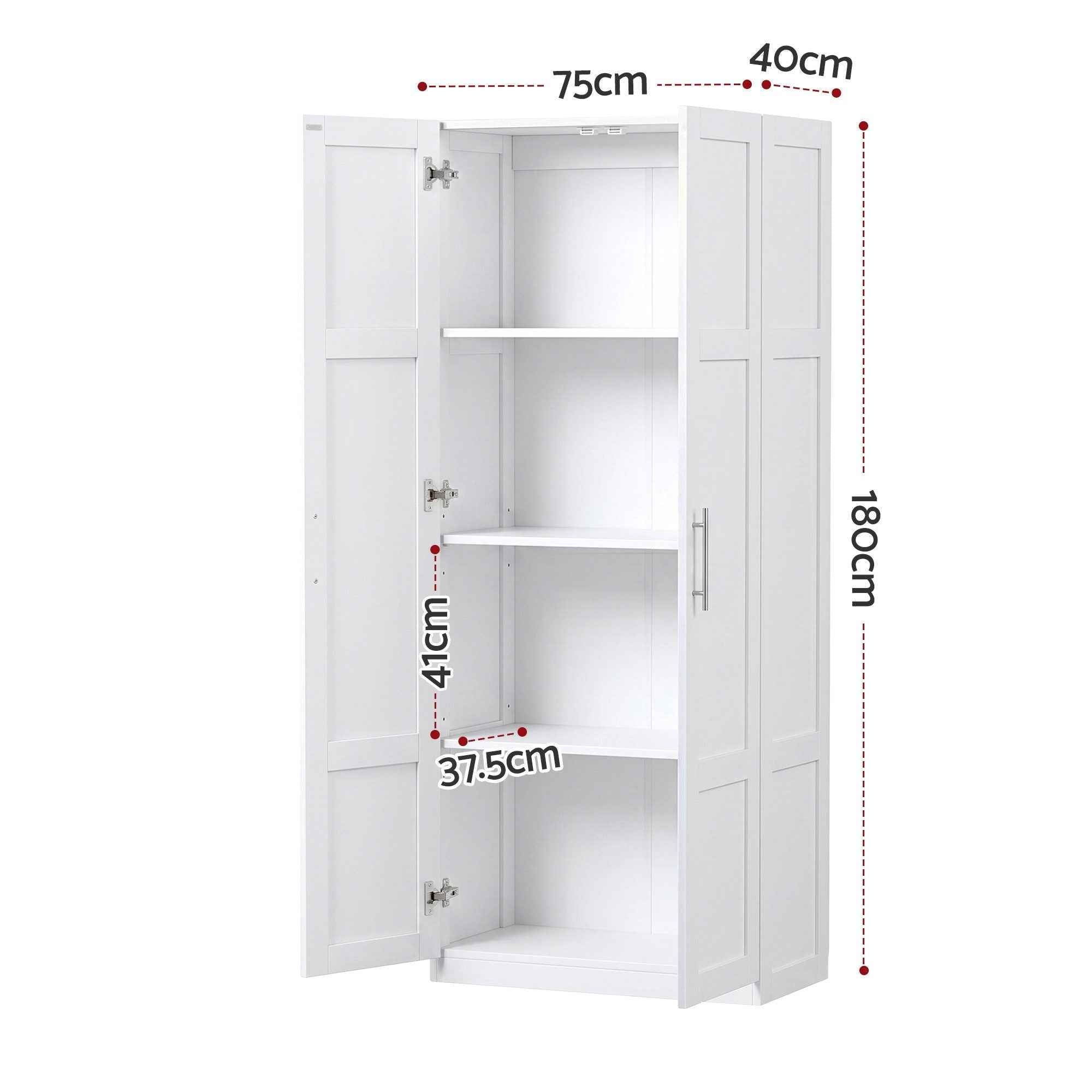 Artiss 2x Buffet Sideboard Cabinet Pantry Hutch Kitchen Storage Organiser White
