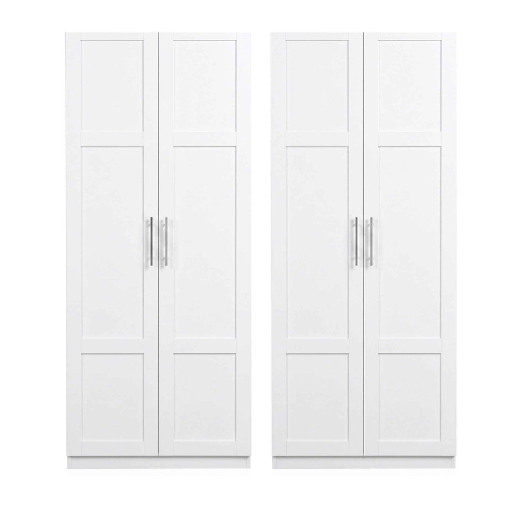 Artiss 2x Buffet Sideboard Cabinet Pantry Hutch Kitchen Storage Organiser White