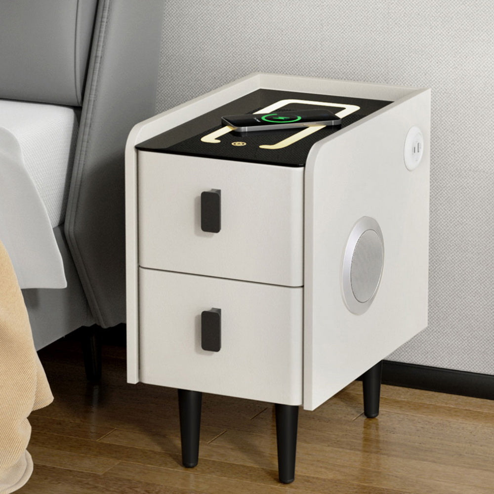 Artiss Smart Bedside Table with Wireless Charging - AIDA White