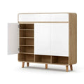 Artiss Shoe Rack Cabinet 25 Pairs Storage Cupboard Pine&White