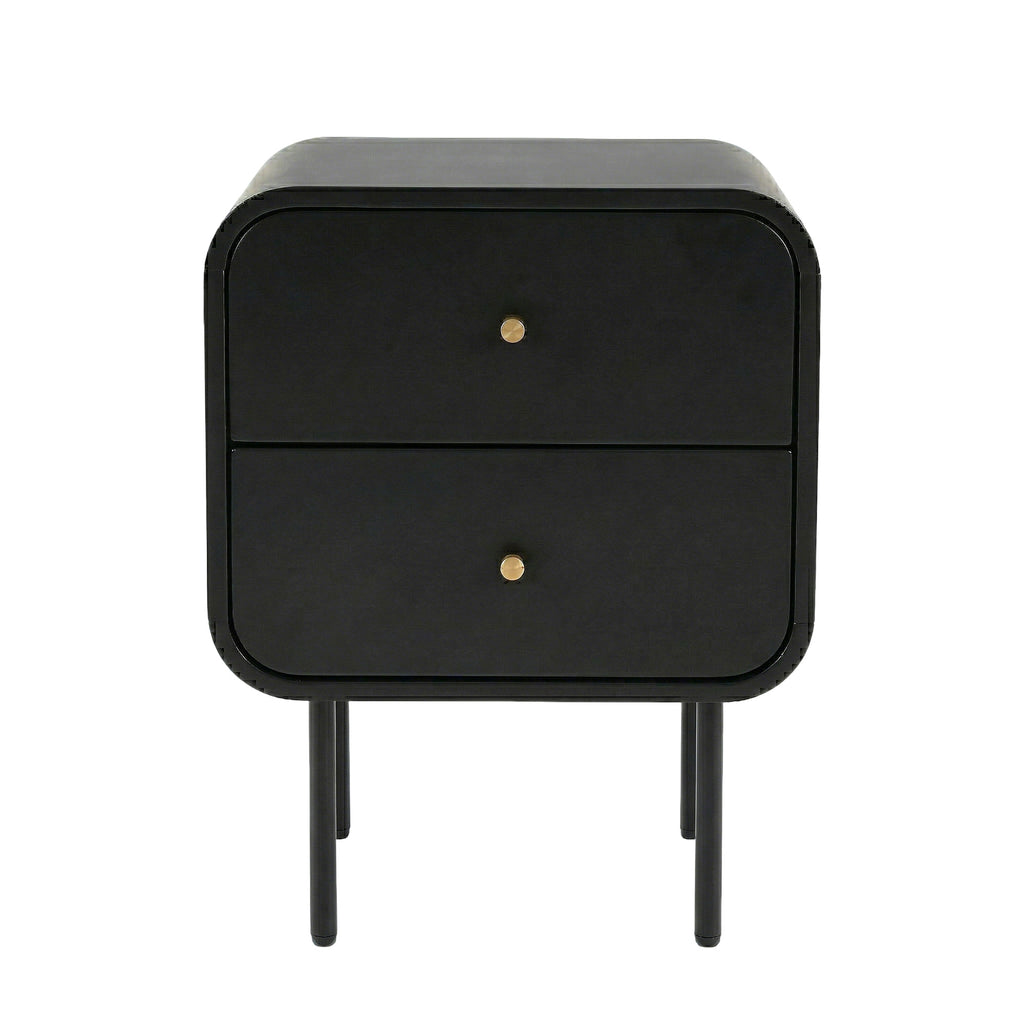 Artiss Bedside Table 2 Drawers Side End Table Nightstand Black