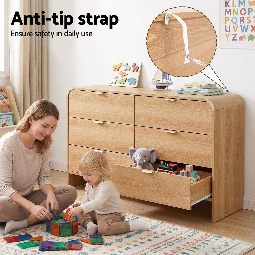 Artiss 6 Chest of Drawers Dresser Cabinet Pine