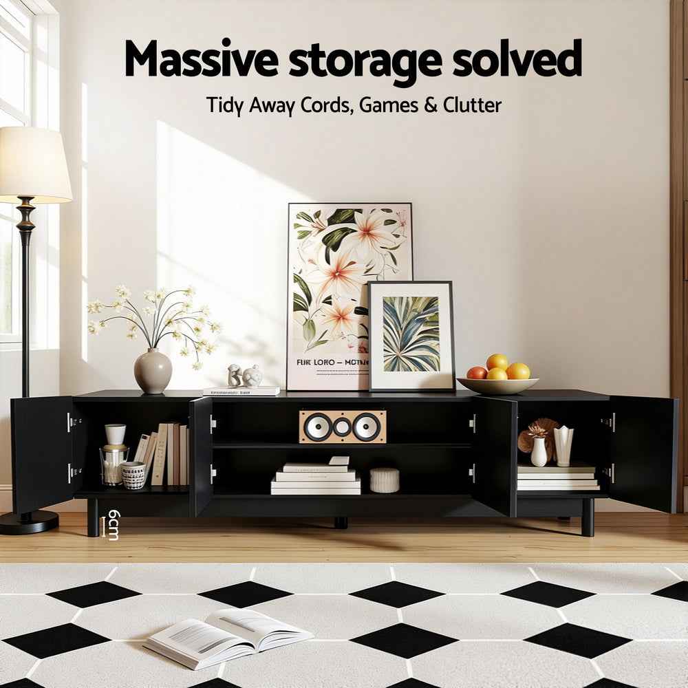 Artiss TV Unit Entertainment Unit Storage Cabinet 180cm Black