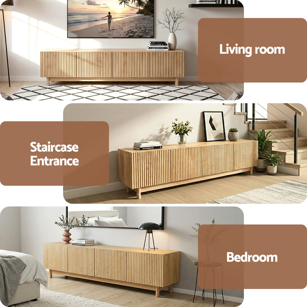 Artiss TV Unit Entertainment Unit Storage Cabinet 180cm Pine