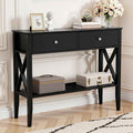 Artiss Console Table 2 Drawers 100CM Black