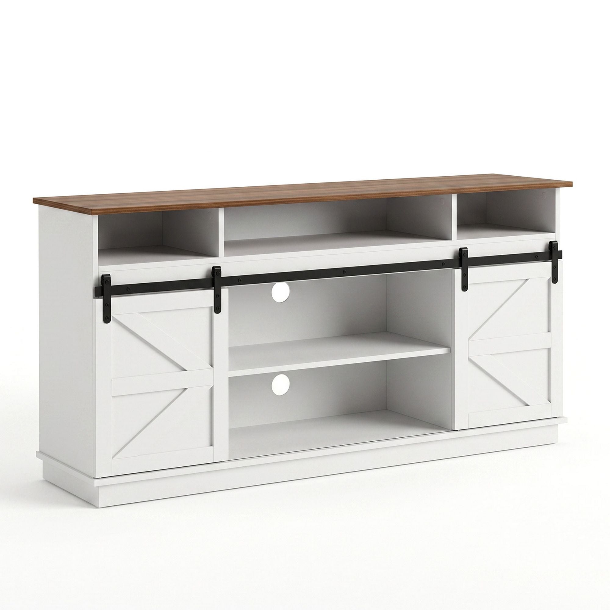 Artiss Buffet Sideboard Cabinet 150cm 3-Tier Kitchen Storage Sliding Doors White