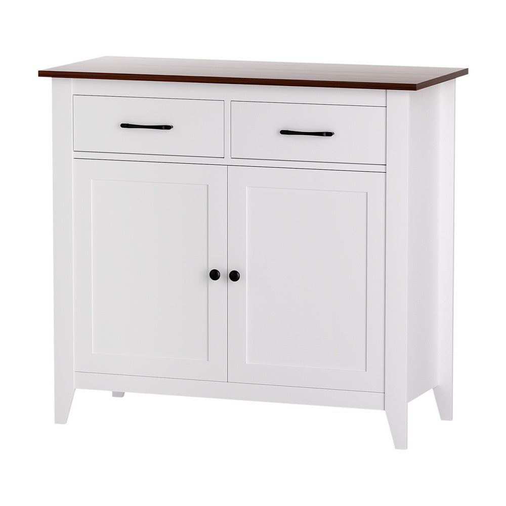 Artiss Buffet Sideboard Storage Cabinet Kitchen Cupboard Hallway 2 Drawers White