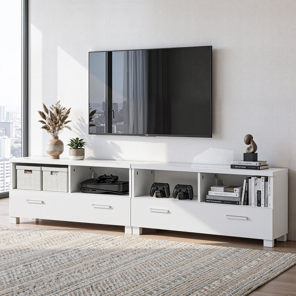 Mueble de TV Artiss con cajones, unidad de entretenimiento, color blanco 