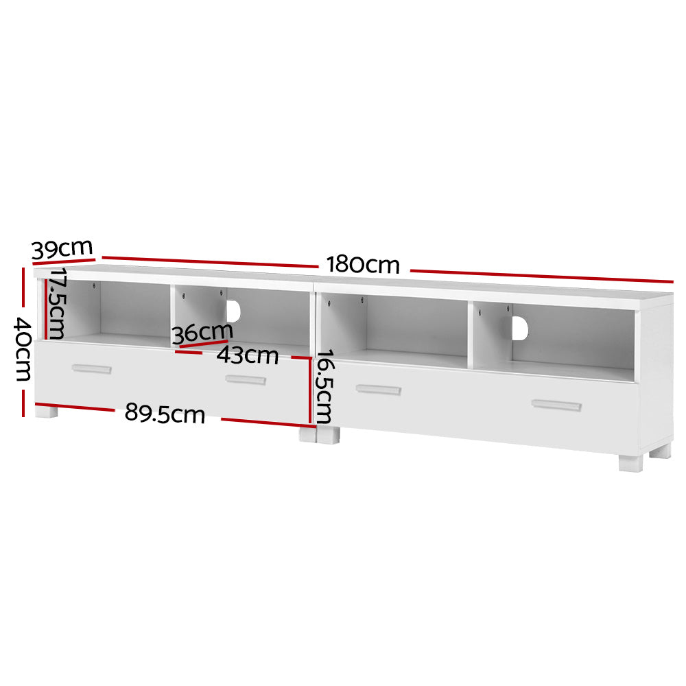 Mueble de TV Artiss con cajones, unidad de entretenimiento, color blanco 