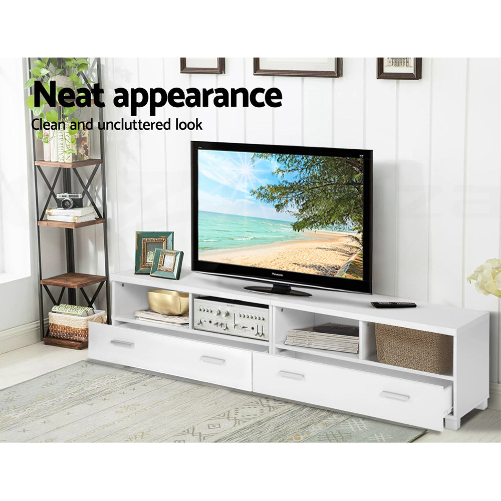 Mueble de TV Artiss con cajones, unidad de entretenimiento, color blanco 