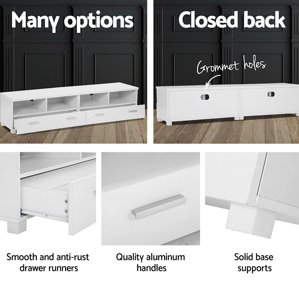 Mueble de TV Artiss con cajones, unidad de entretenimiento, color blanco 