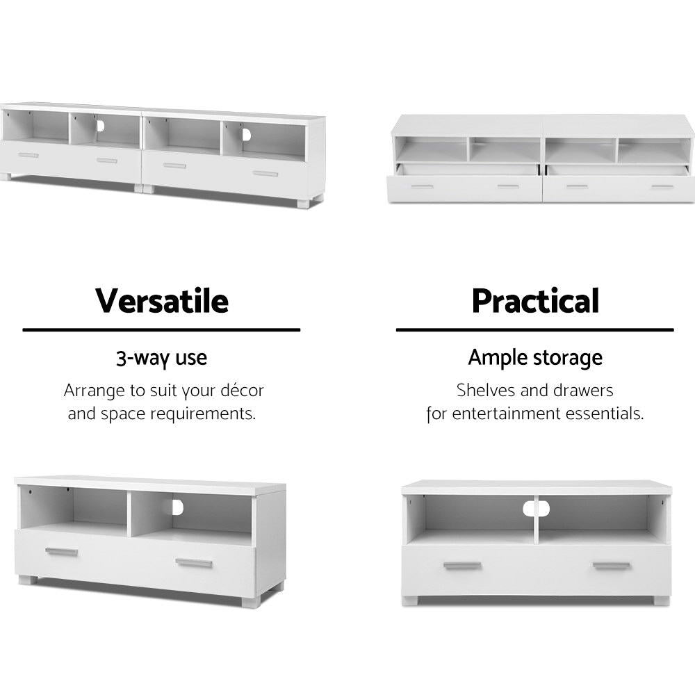 Mueble de TV Artiss con cajones, unidad de entretenimiento, color blanco 