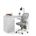 Artiss Computer Desk & Ergonomic Office Chair Set 120cm Home Office Study Desk with 3 Drawers & 3 Shelves, Mesh Computer Chair with Flip-Up Armrests