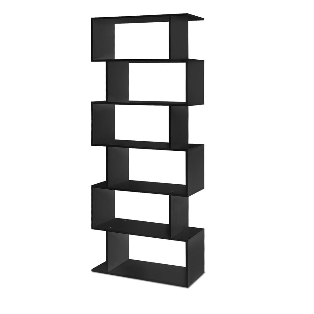 Artiss Bookshelf 6 Tiers - RIVA Black - YDS.com.au