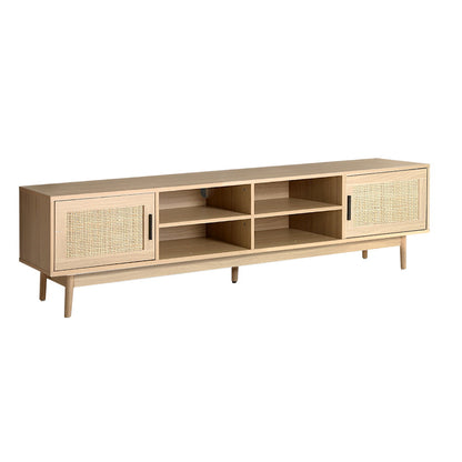 Artiss TV Cabinet Entertainment Unit Storage Cabinets Rattan Wooden 180CM