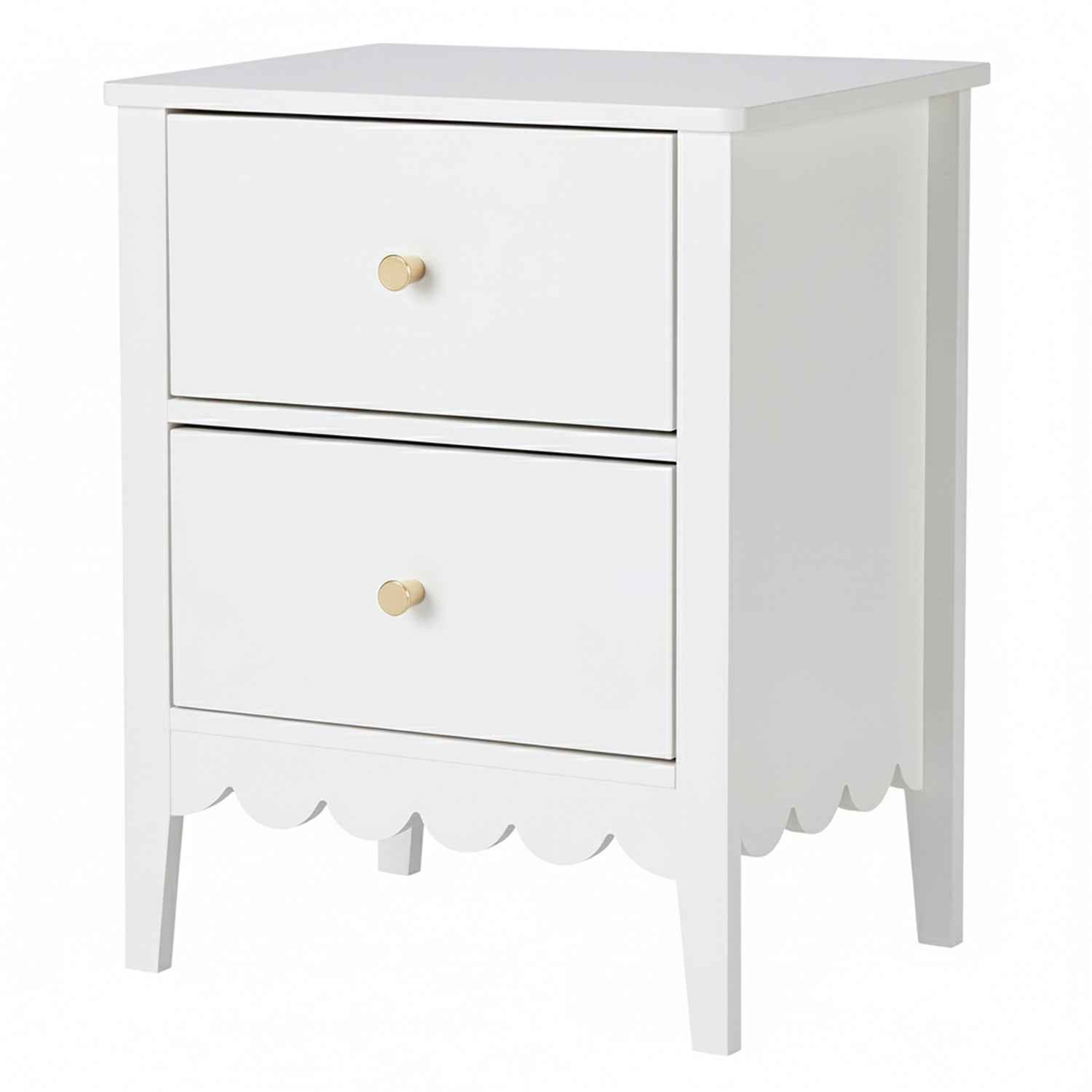 Artiss Bedside Table 2 Drawers Bedroom Storage Nightstand White