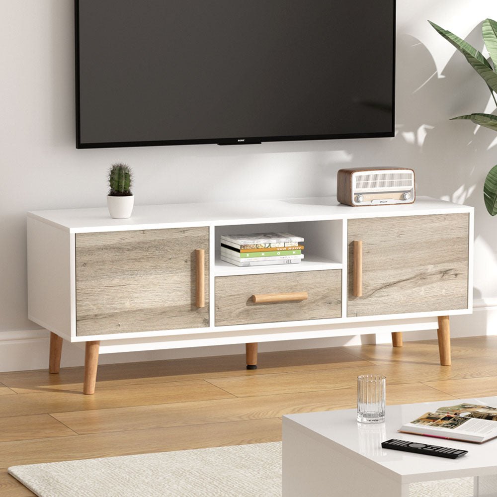 Artiss Wooden Entertainment Unit - White & Wood