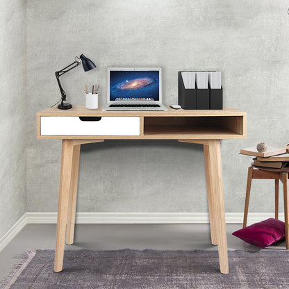 Artiss Computer Desk Drawer Cabinet Shelf Oak 90CM