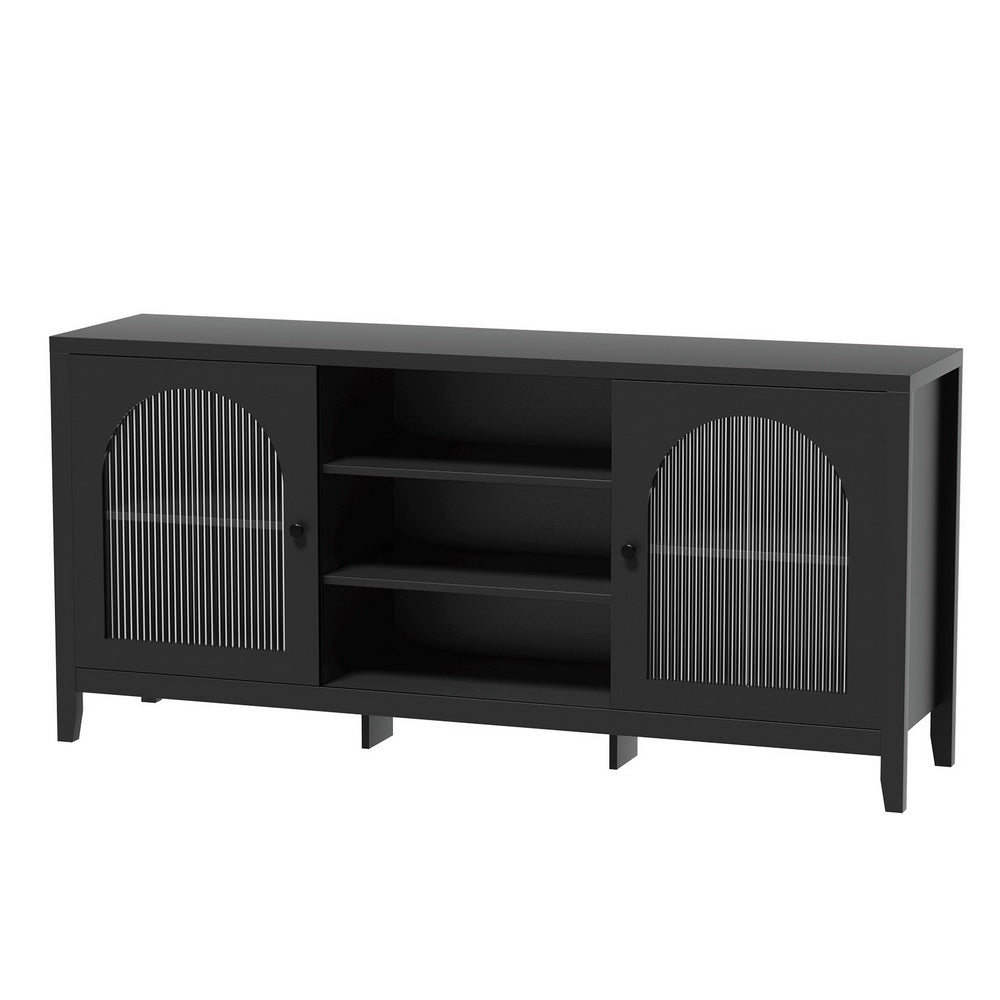 Artiss Buffet Sideboard Shelves Double Doors - Black - YDS.com.au