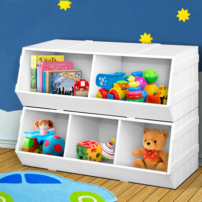 Keezi Kids Toy Box Bookshelf Storage Bookcase Organiser Display Stackable