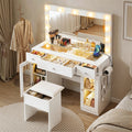 Artiss Dressing Table Vanity Desk Set LED Bulbs RGB Light White