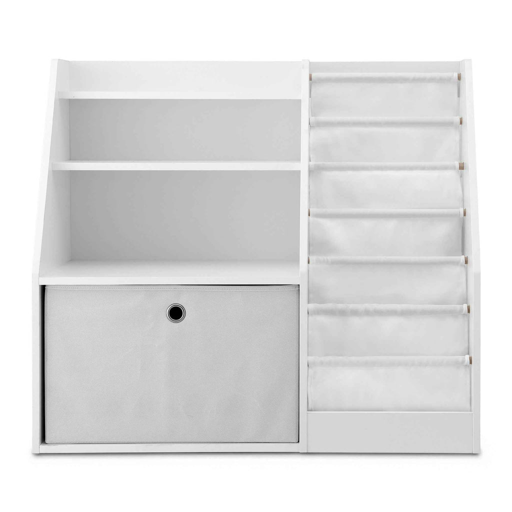 Keezi Kids Bookshelf Children Bookcase Organizer Storage Rack Display Drawer White