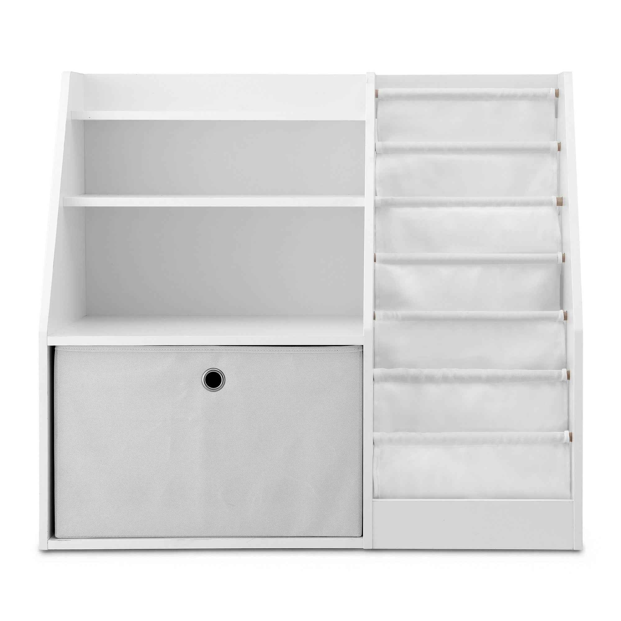 Keezi Kids Bookshelf Children Bookcase Organizer Storage Rack Display Drawer White