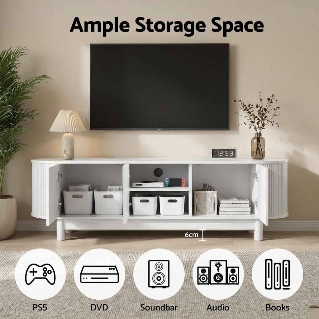 Artiss TV Unit Entertainment Unit Storage Cabinet 160cm White