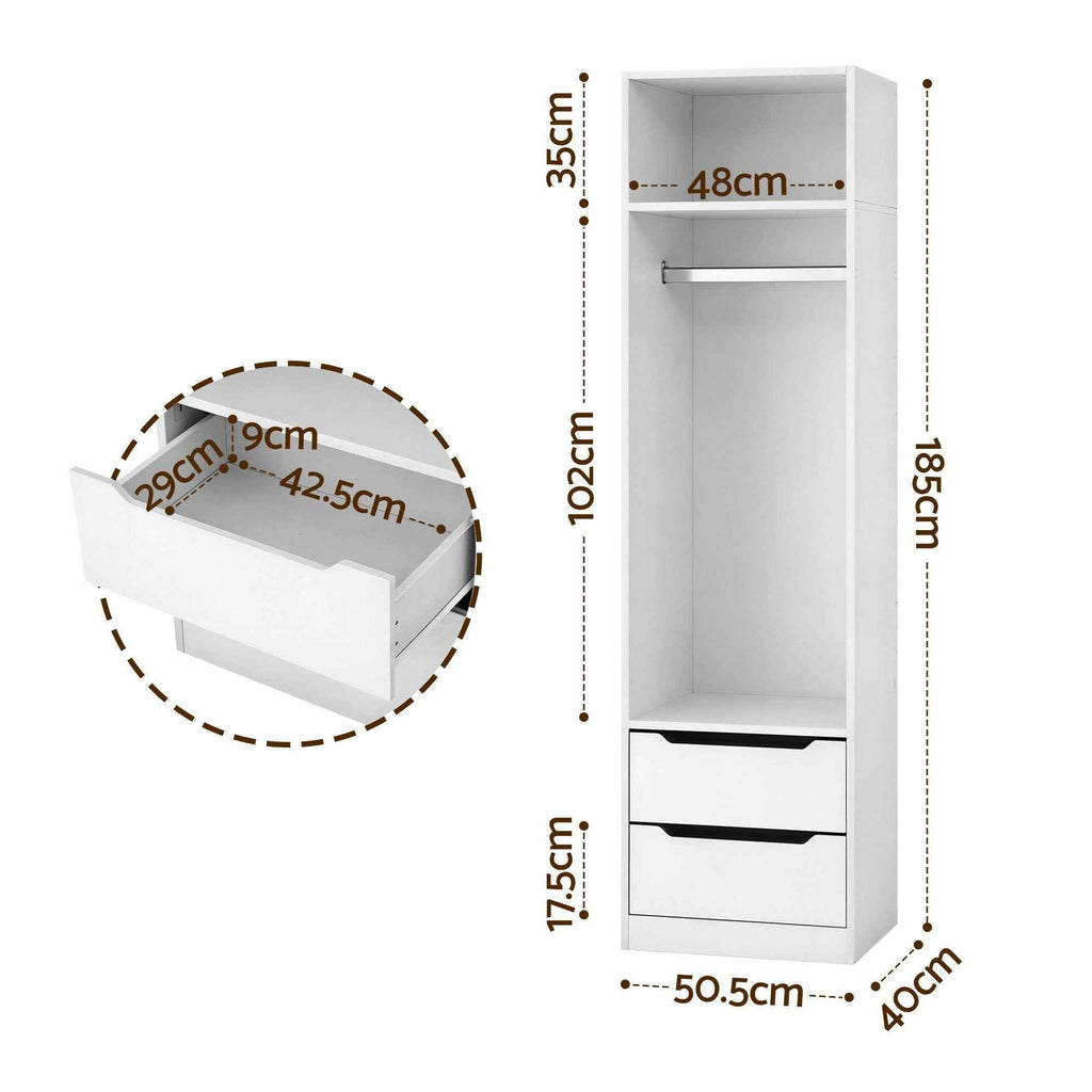Artiss Wardrobe Clothes Closet Storage Organizer White