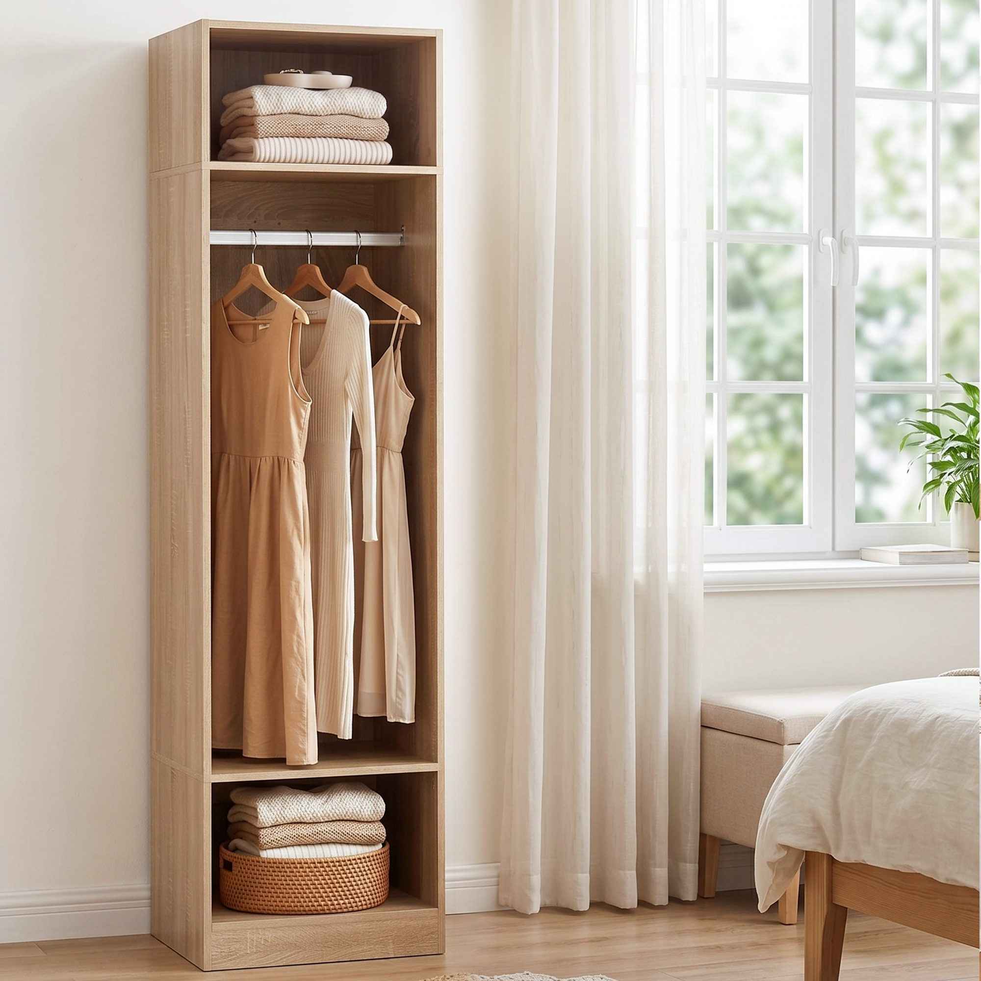Artiss Wardrobe Clothes Closet Storage Organizer Shelf Pine